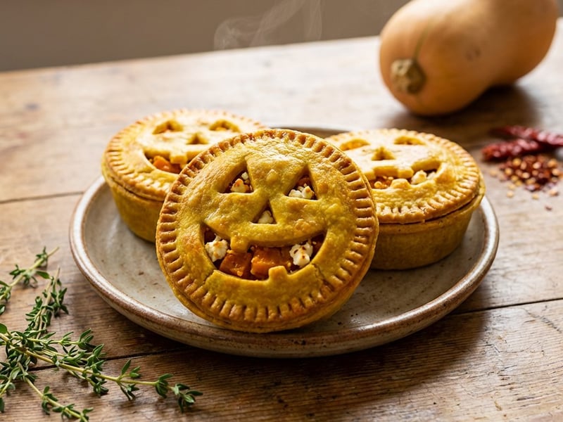 Halloween Pumpkin-Feta Mini Pies
