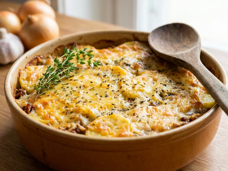Veganer Kartoffel-Hack-Auflauf