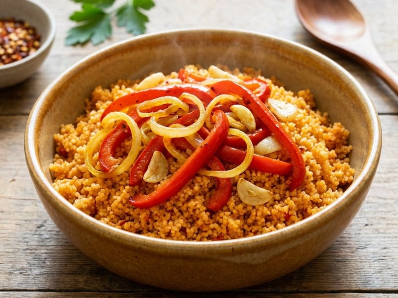 Spicy Couscous with Bell Pepper