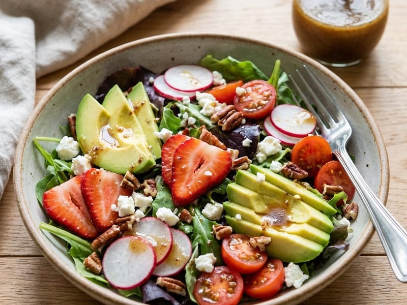 Hearty Strawberry Salad with Feta and Avocado
