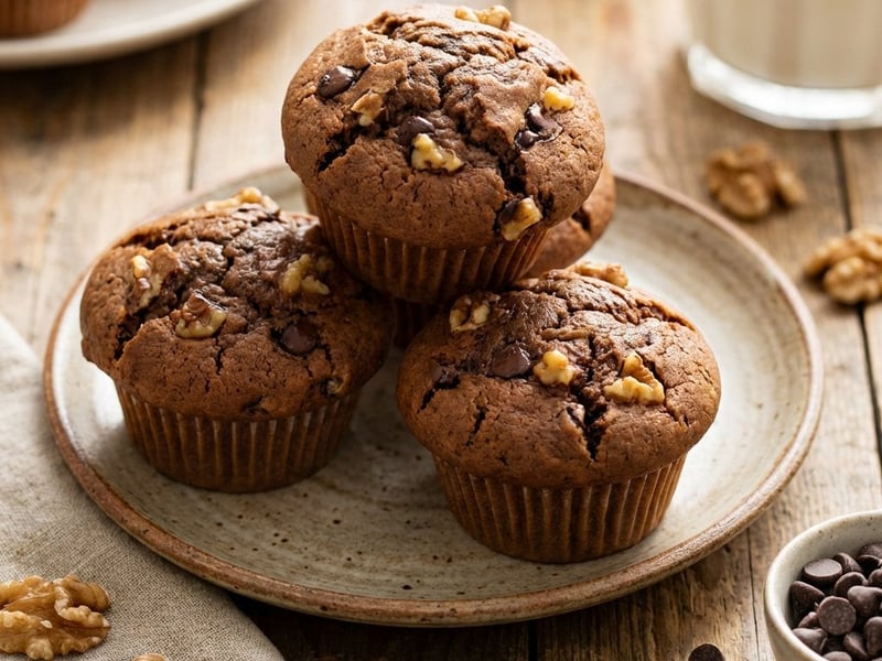 Chocolate Muffins with Walnuts