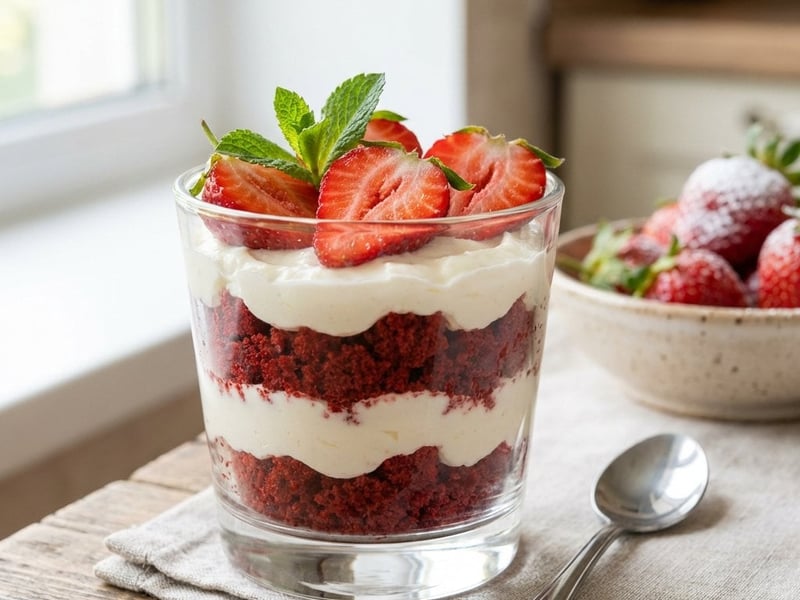 Red Velvet Dessert in a Glass
