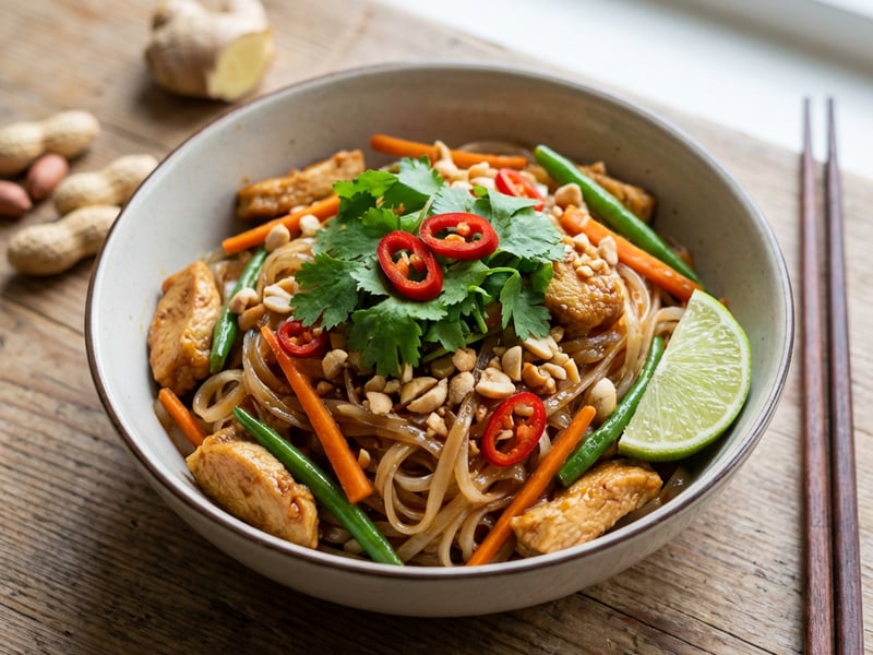 Vegan Pad Thai with “Chicken”