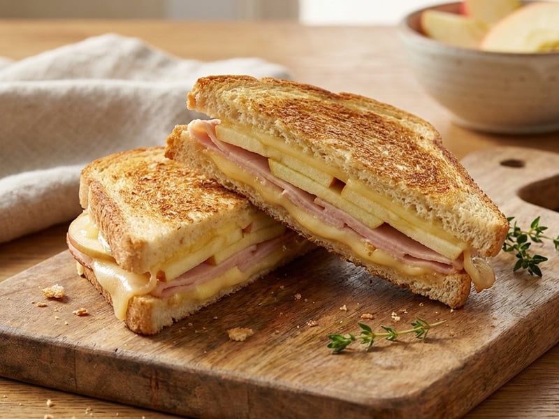 Puten-Panini mit Apfel und Gouda