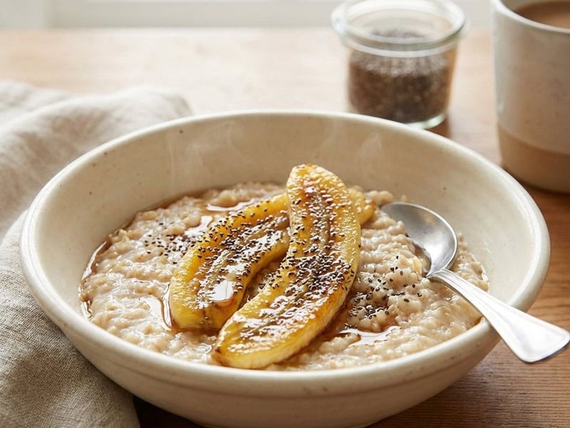 Haferbrei mit karamellisierter Banane