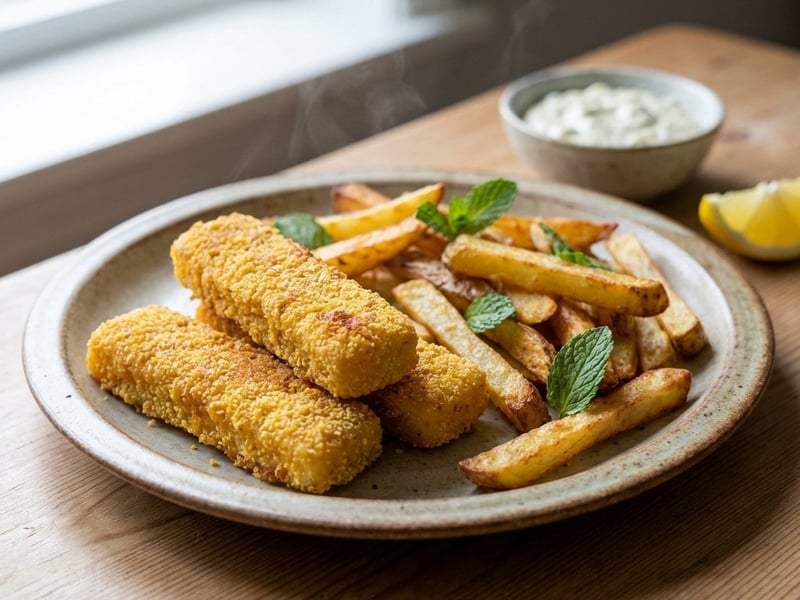 Cod Fish Sticks with Mint Fries