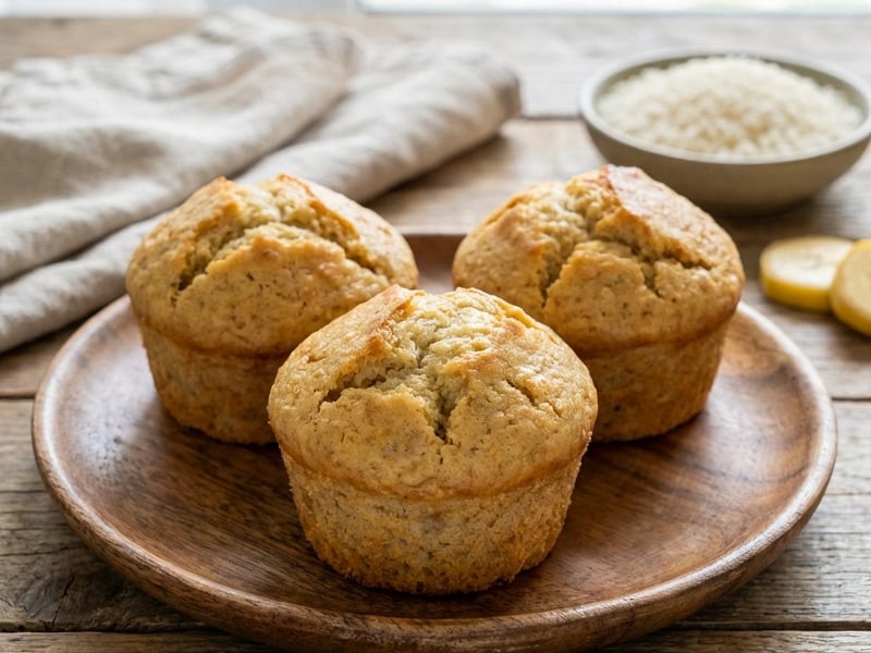 Juicy Rice-Banana Muffins