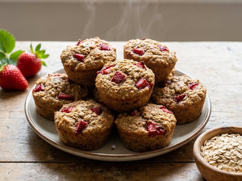 Erdbeer-Hafer-Muffins | Gesunder Snack