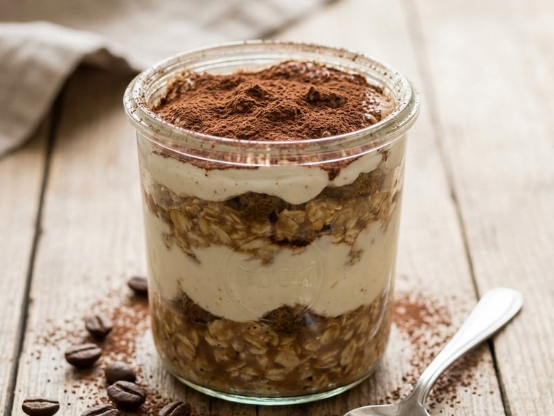 Tiramisu Overnight Oats | Gesundes Frühstück ohne Kochen