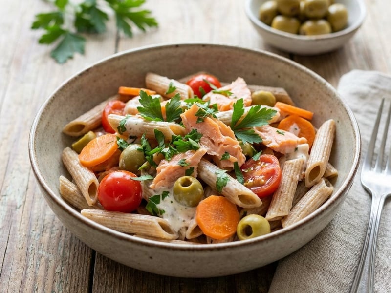 Pasta with Smoked Salmon and Yogurt Sauce