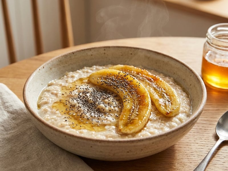 Haferbrei mit karamellisierter Banane