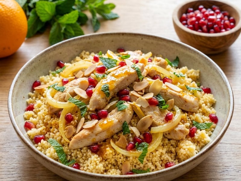 Couscous Salad with Chicken and Pomegranate