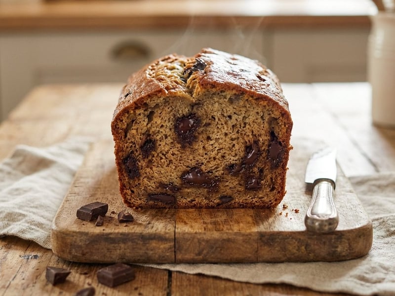 Moist Banana Bread with Chocolate