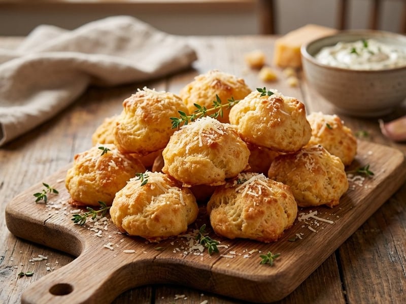 Crispy Cheese Puffs with Cheddar & Parmesan