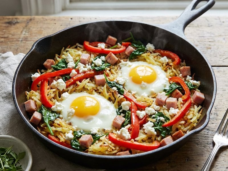 Frühstückspfanne mit geriebenen Kartoffeln | Proteinreich & Fit