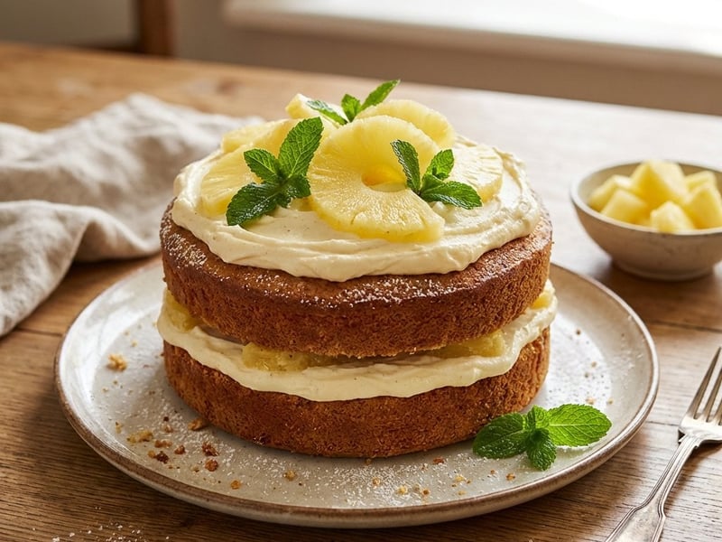 „Naked“ Torte mit Vanillecreme