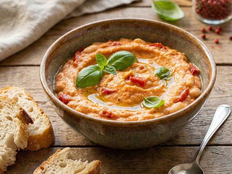 Cremiger Aufstrich aus gerösteten Paprikas