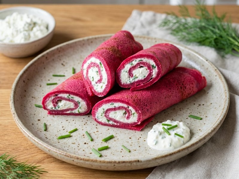 Filled Beetroot Pancakes