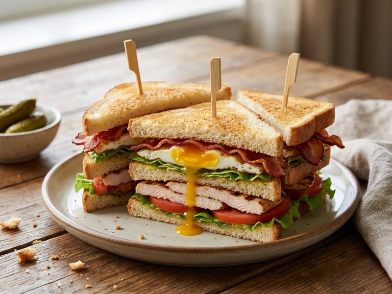 Club Sandwich mit Hähnchen & Cheddar