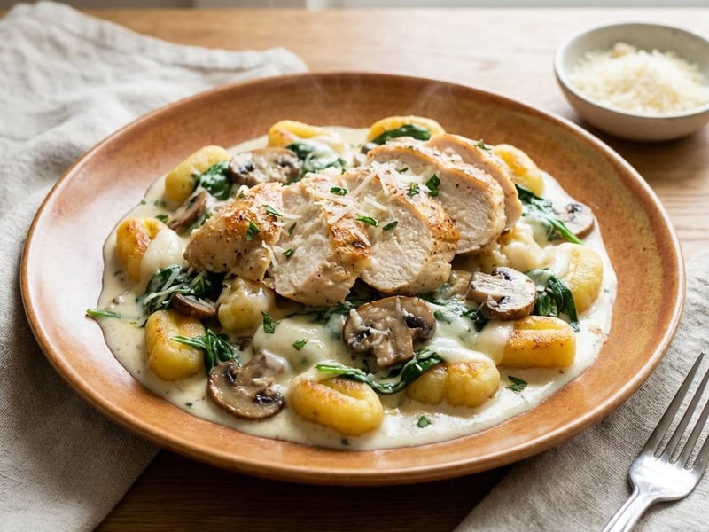 Chicken with Gnocchi in Creamy Sauce