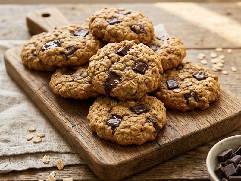 Banana Oat Cookies with Chocolate | Healthy Snack