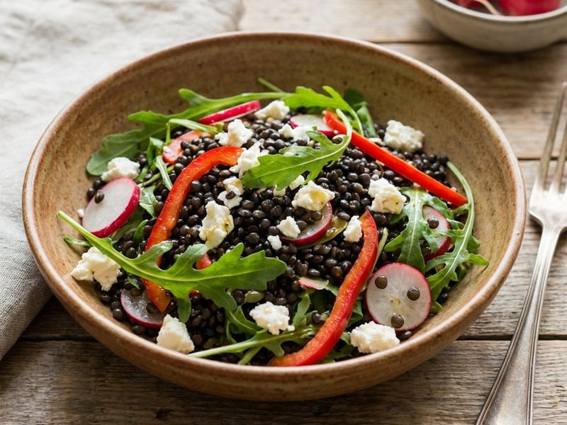 Lentil Salad with Balkan Cheese