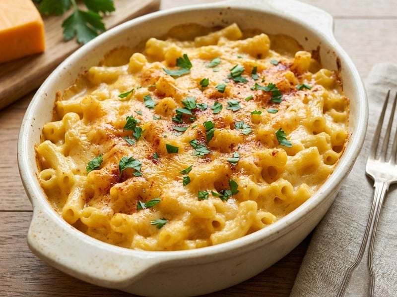 Klassische Mac and Cheese mit drei Käsesorten