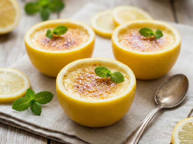 Lemon Crème Brûlée in the Fruit