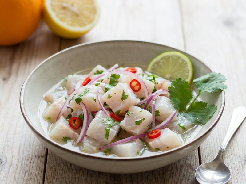 Ceviche with White Fish and Avocado