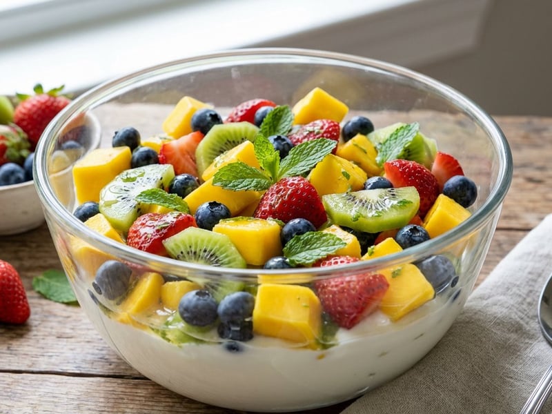 Sommerlicher Obstsalat mit Limetten-Dressing