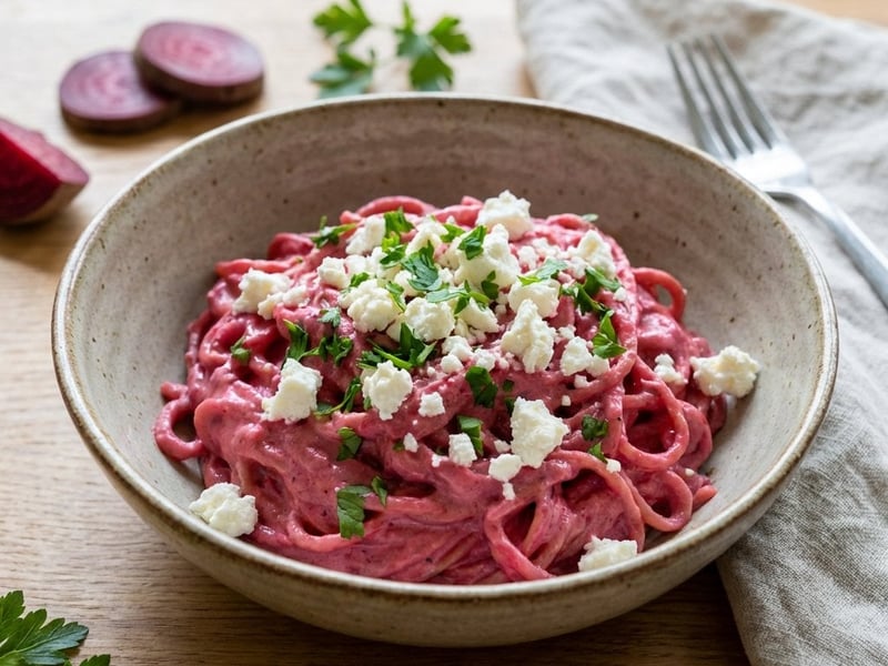 Pasta with Roasted Beetroot and Feta