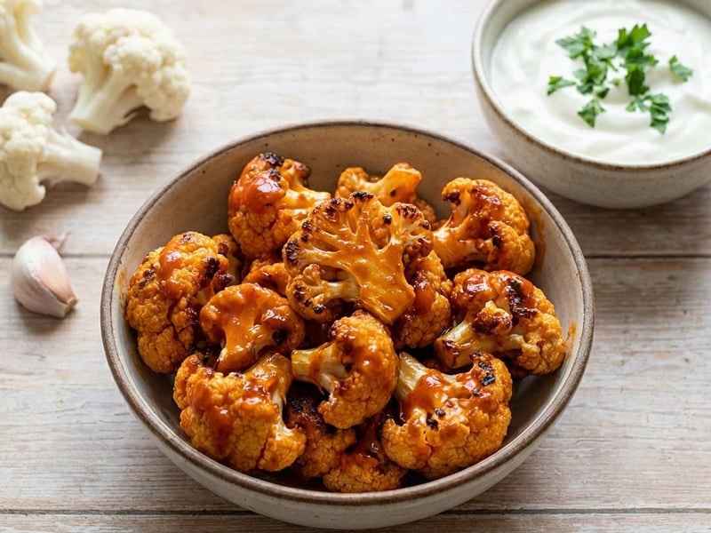 Buffalo Blumenkohl Wings mit Joghurt-Dip