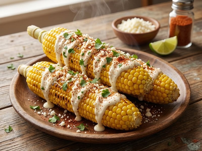 Elotes - Mexican Grilled Corn on the Cob