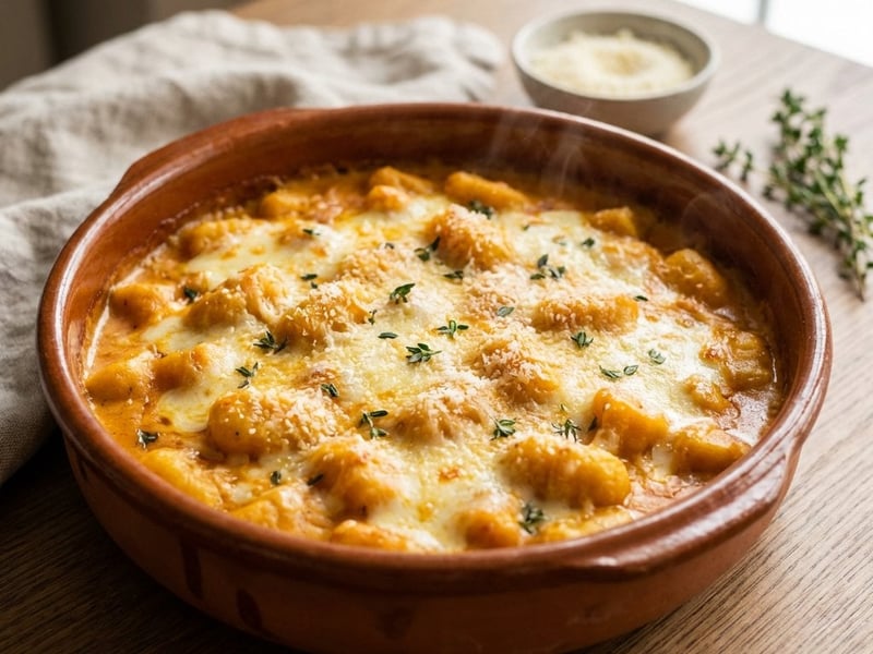 Überbackene Kürbis-Gnocchi mit Parmesan-Kruste
