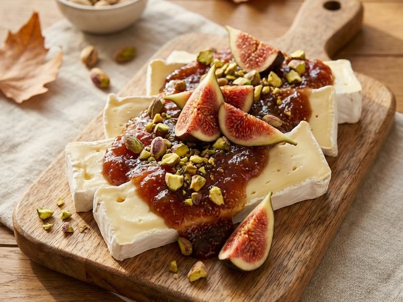 Feigenmarmelade mit Camembert und Pistazien