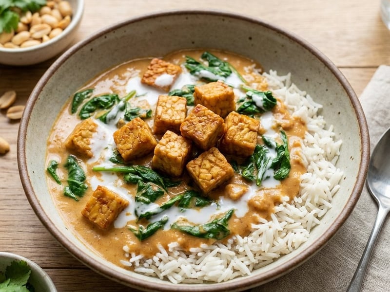Erdnuss-Curry mit Kokosmilch und Tempeh