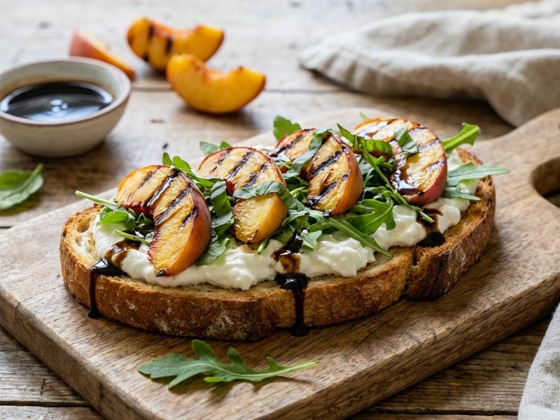 Toast with Burrata and Peaches | Quick Summer Snack