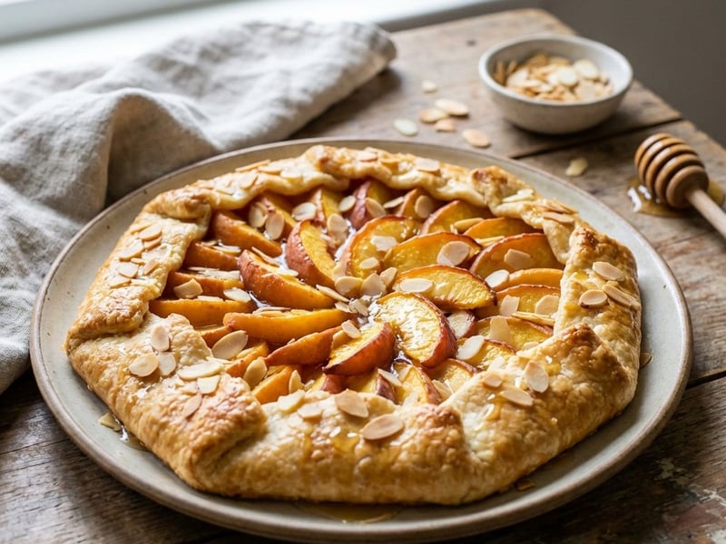 Rustic Peach Galette with Almonds