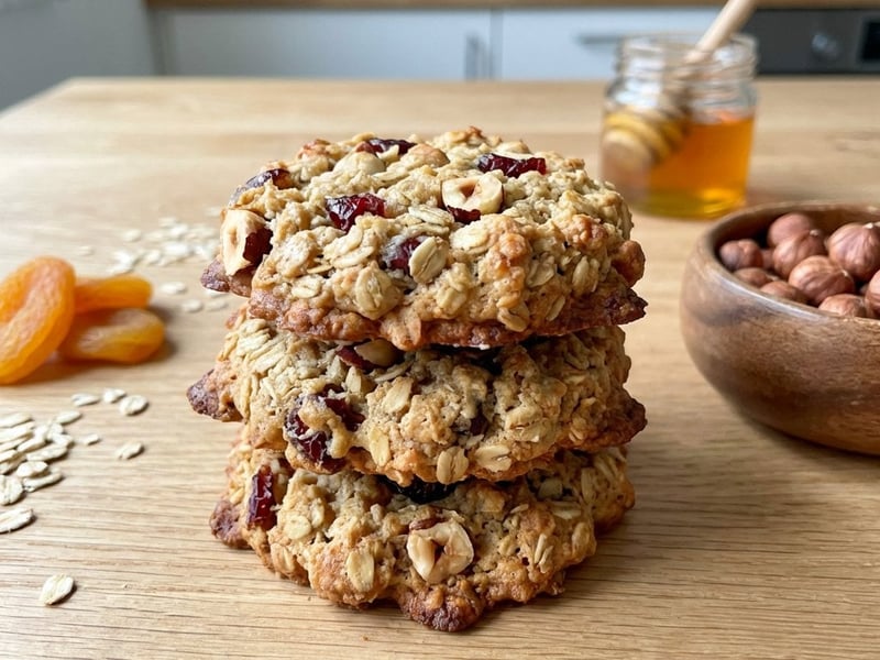 Crispy Oat Cookies with Nuts and Fruits