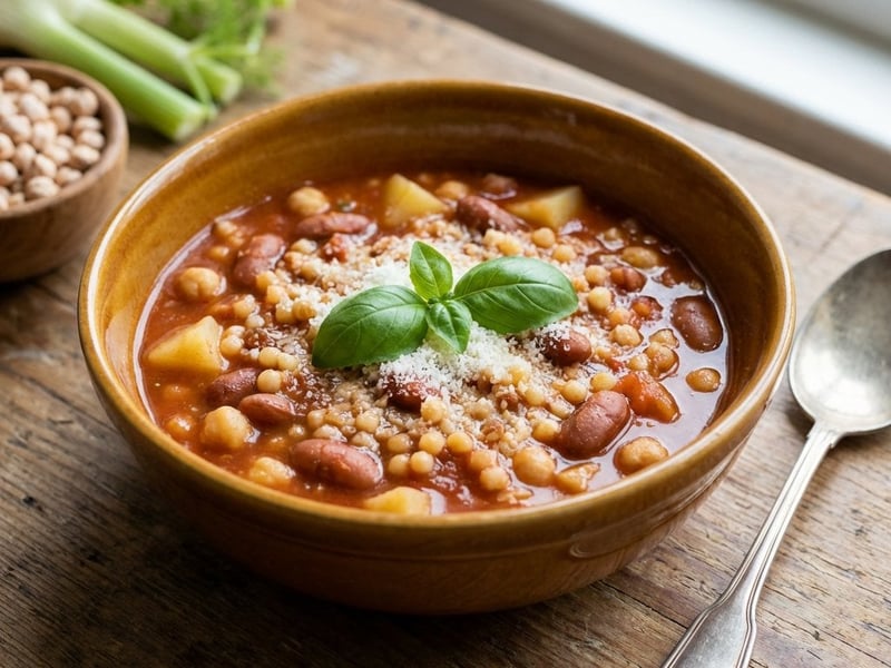 Sardinian Minestrone with Fregola and Pecorino