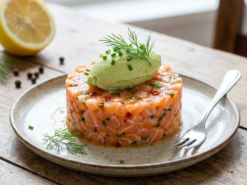 Salmon Tartare with Avocado Cream