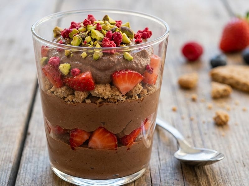 Schoko-Hummus im Glas | Gesundes Dessert