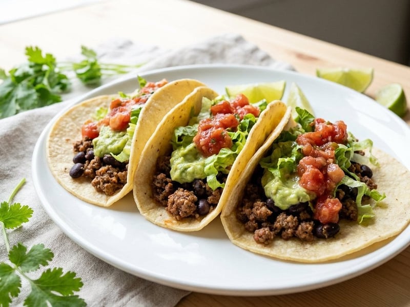 Tex-Mex Tacos with Black Beans & Guacamole