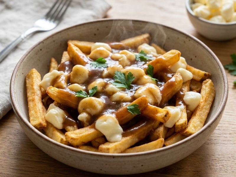 Classic Canadian Poutine with Cheese Curds & Gravy