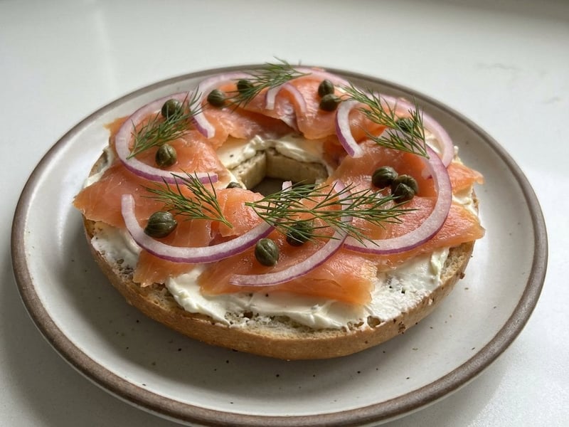 New York Bagel with Smoked Salmon & Cream Cheese