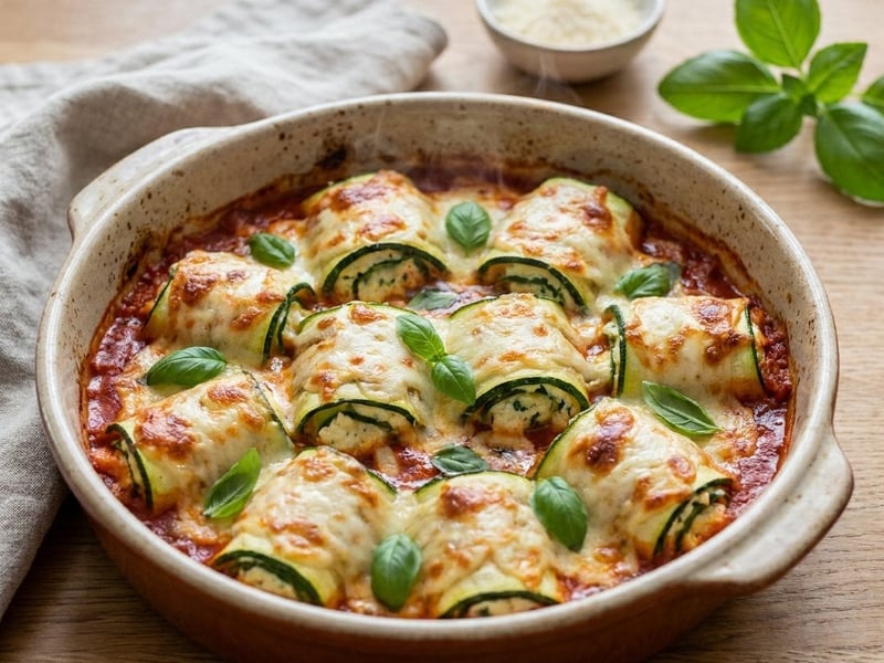 Gratinated Zucchini Ricotta Rolls | Quick Weeknight Dinner