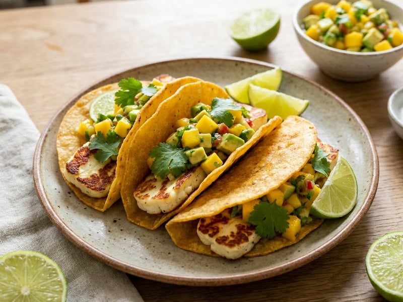 Knusprige Halloumi-Tacos | Frische Mango-Salsa