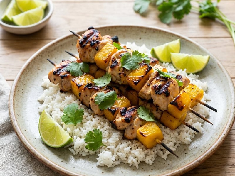 Gegrillte Mango-Hähnchenspieße | Fruchtig-pikant