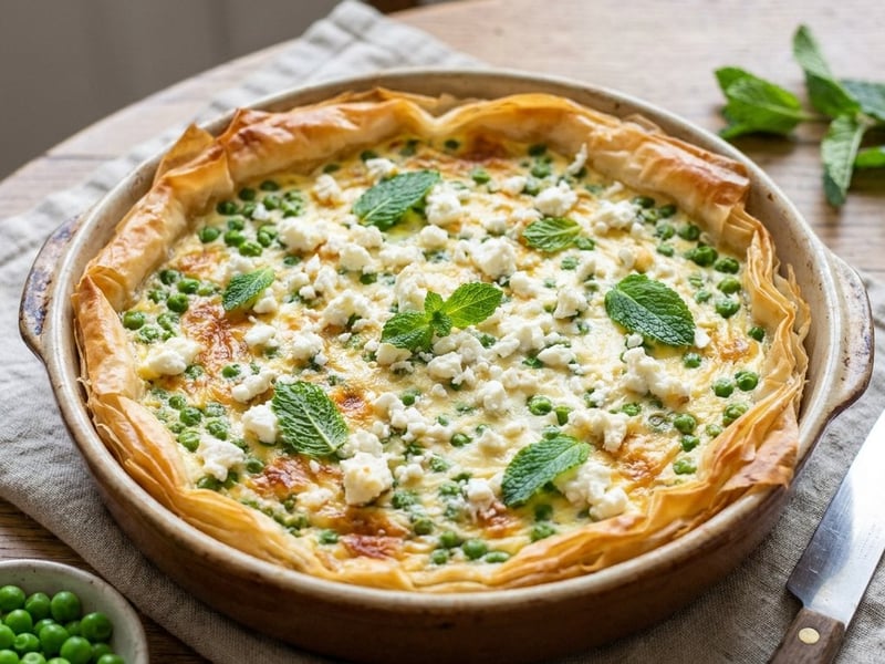 Summery Pea & Ricotta Quiche | Crispy & Light
