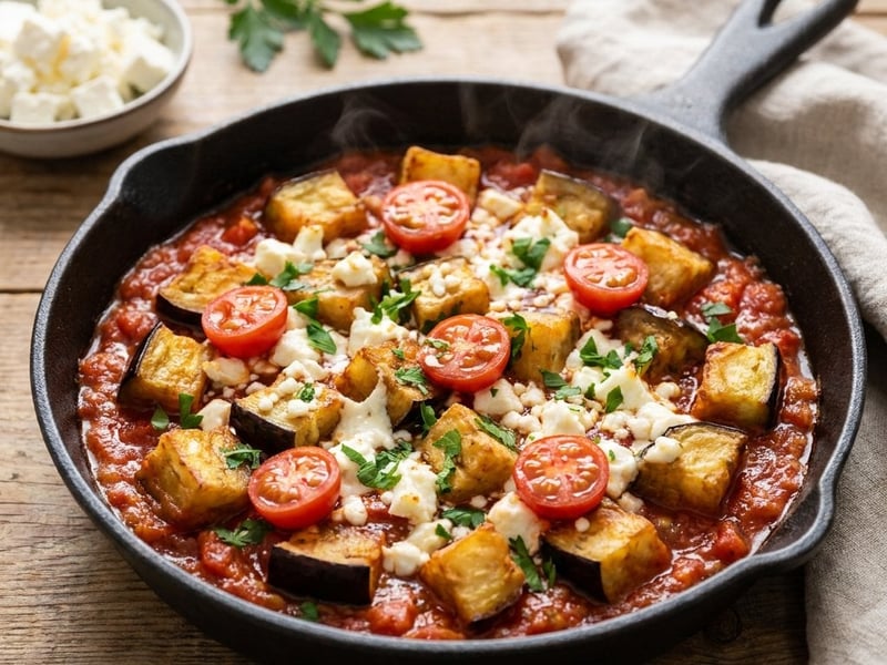 Griechisches Auberginen-Saganaki mit Feta | Feierabendküche